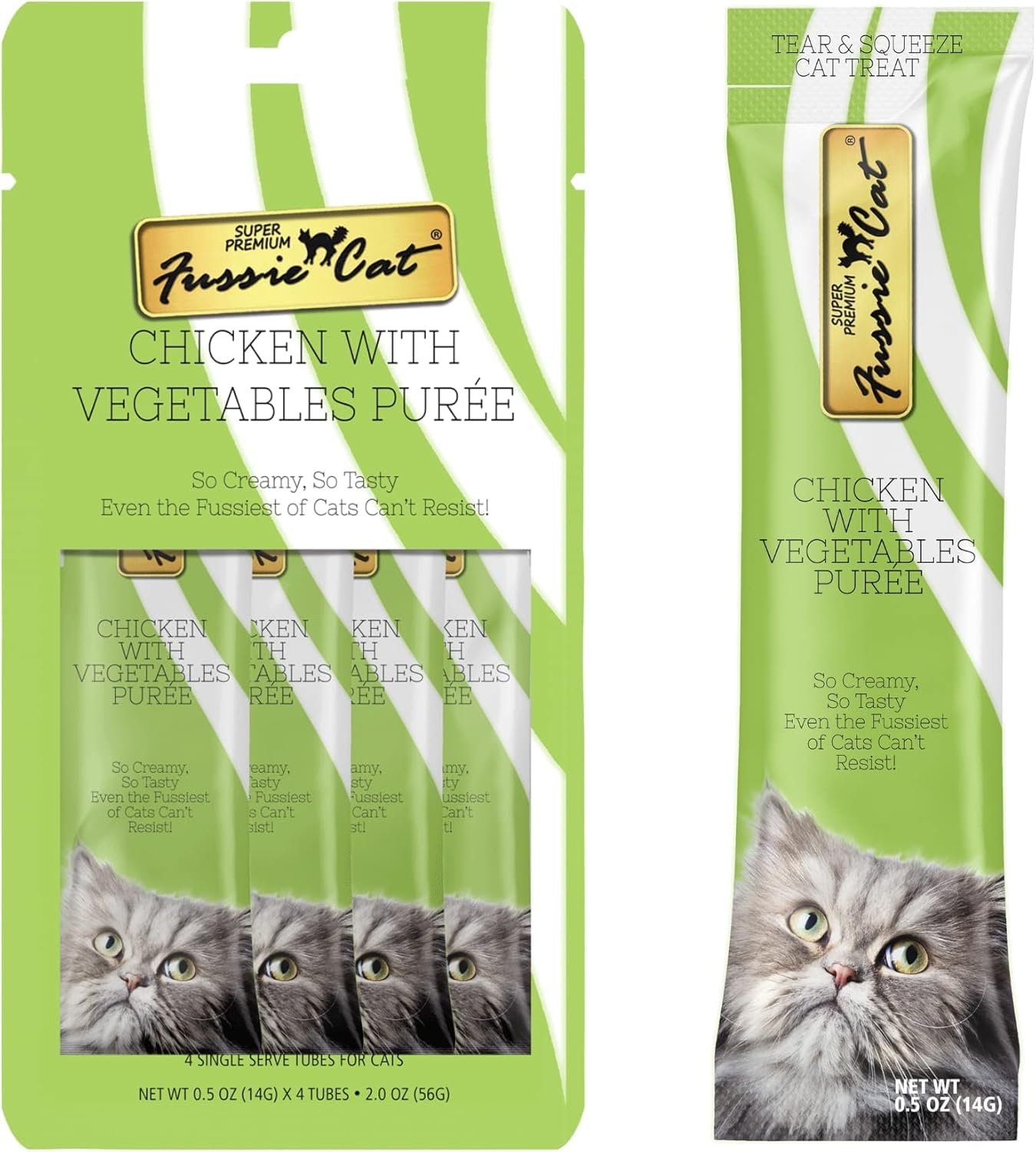 Fussie Cat Premium Puree Package Shot shows complete product kit