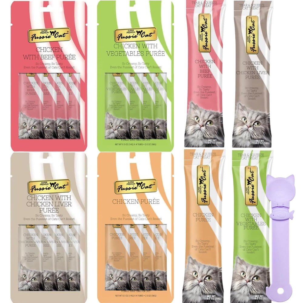 Fussie Cat Premium Puree Tubes Collection for mess-free feeding