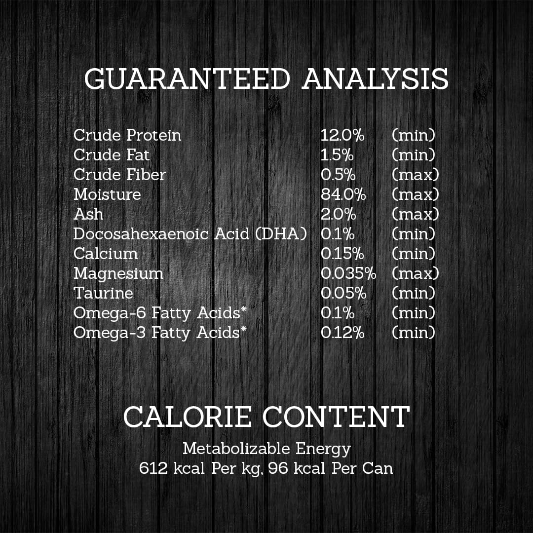 Fussie Cat Premium Tuna with Ocean Fish ingredients label; highlights low carb and essential vitamins.