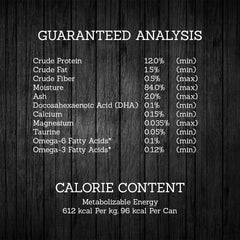 Fussie Cat Premium Tuna with Ocean Fish ingredients label; highlights low carb and essential vitamins.