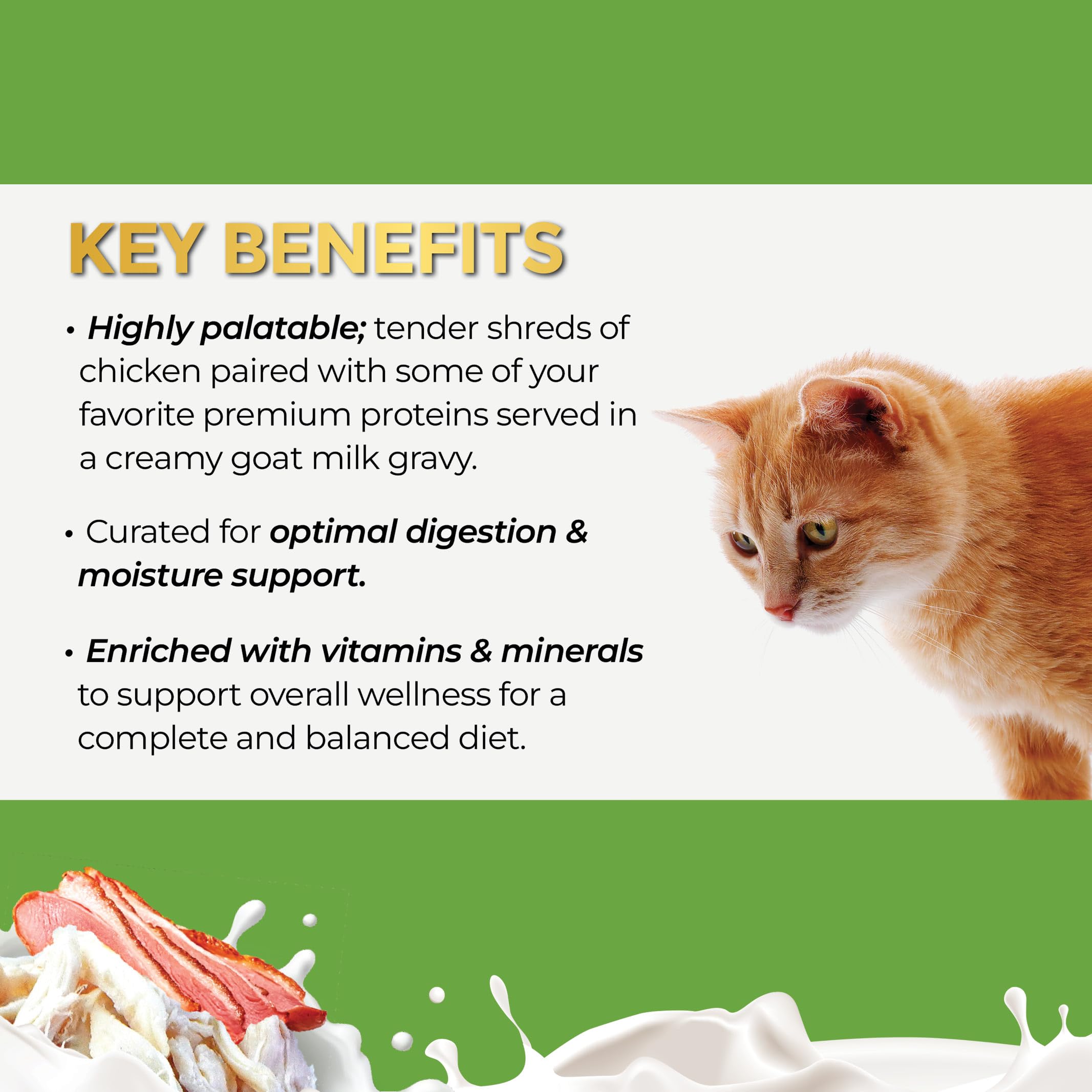 Fussie Cat chicken-goat-milk wet food closeup highlights velvety texture for picky eaters.