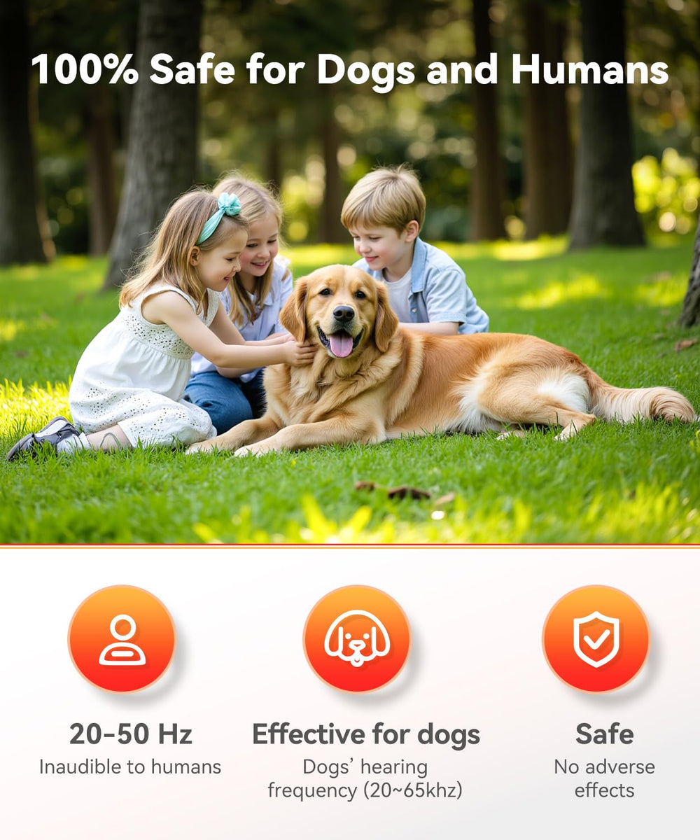 Fussion dog bark deterrent LED light and strobe for nighttime safety.