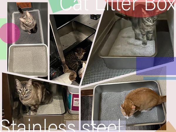 FUTAM litter box with round corners for pet safety and comfort.