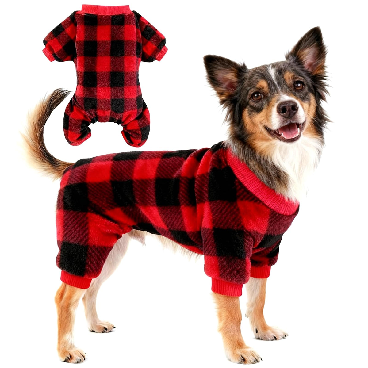 FUTERLY dog Christmas pajamas plaid pattern for festive look and comfort