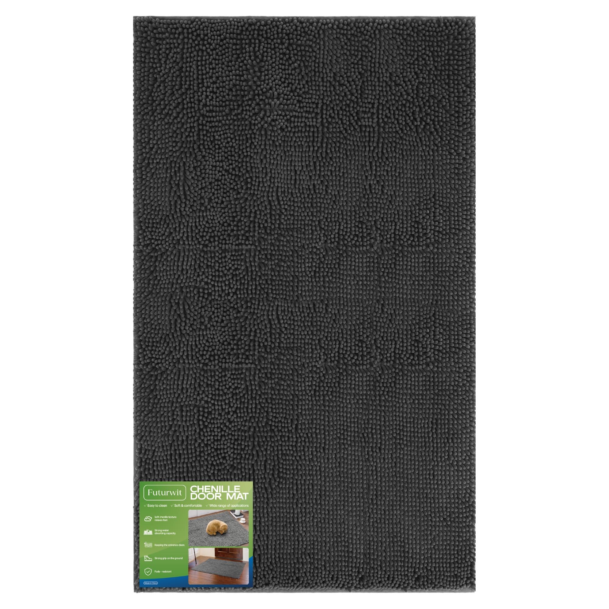 Futurwit dog door mat plush chenille for cozy comfort at the doorway