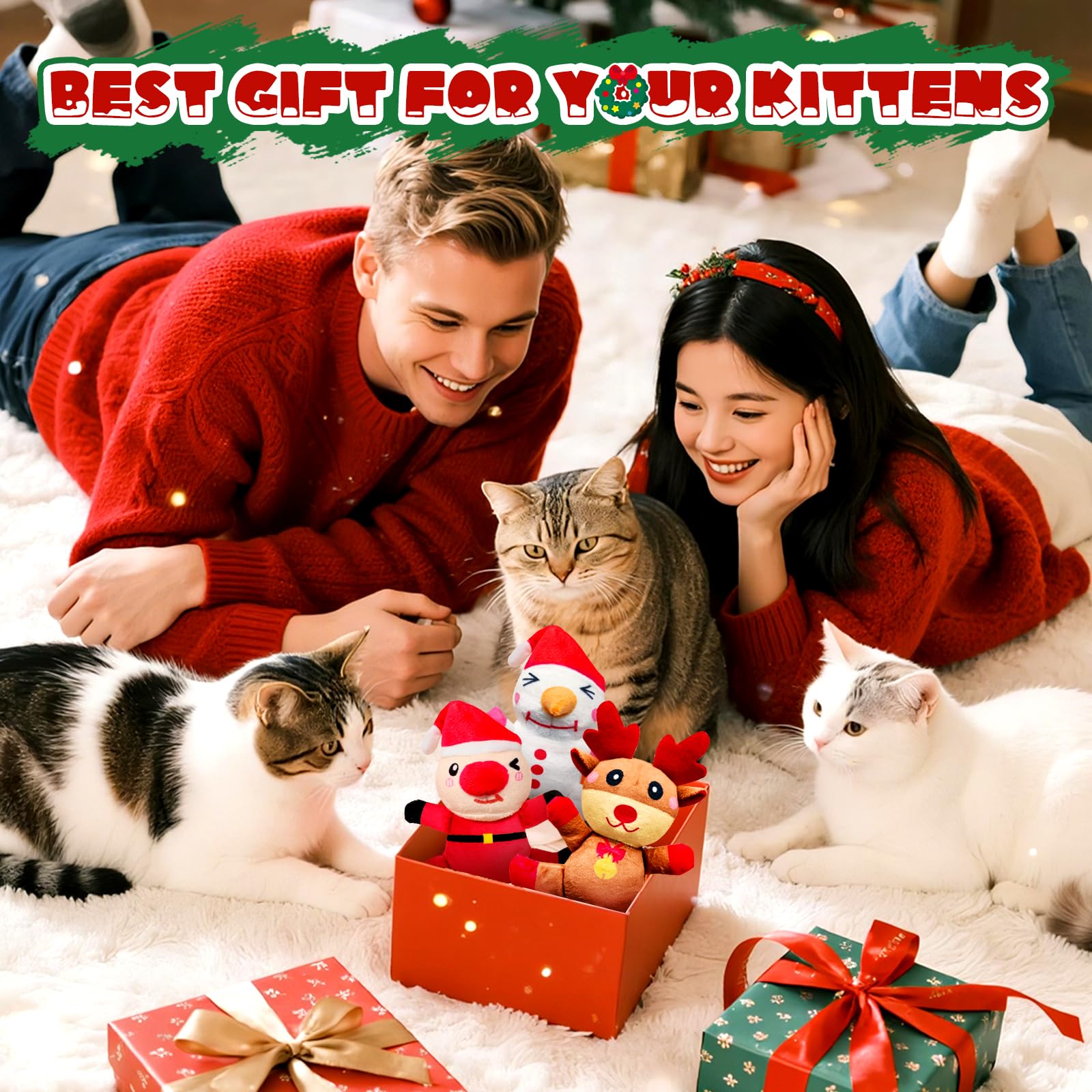 Fuufome Christmas cat toy pack showcasing varied visuals to sustain feline interest