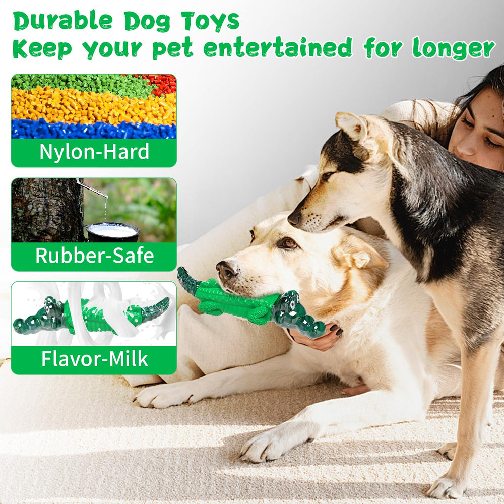 Fuufome dog toy alligator with milk aroma encourages longer chew sessions.