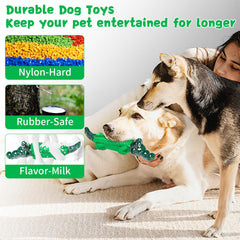 Fuufome dog toy alligator with milk aroma encourages longer chew sessions.
