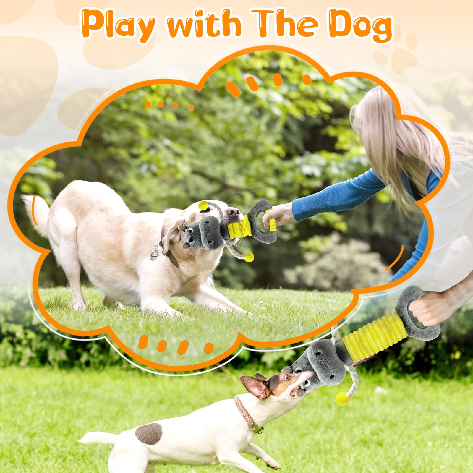 Fuufome plush toy reinforced stitching withstands enthusiastic chewing.