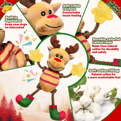 Fuufome reindeer squeaky dog toy to boost engagement and exercise