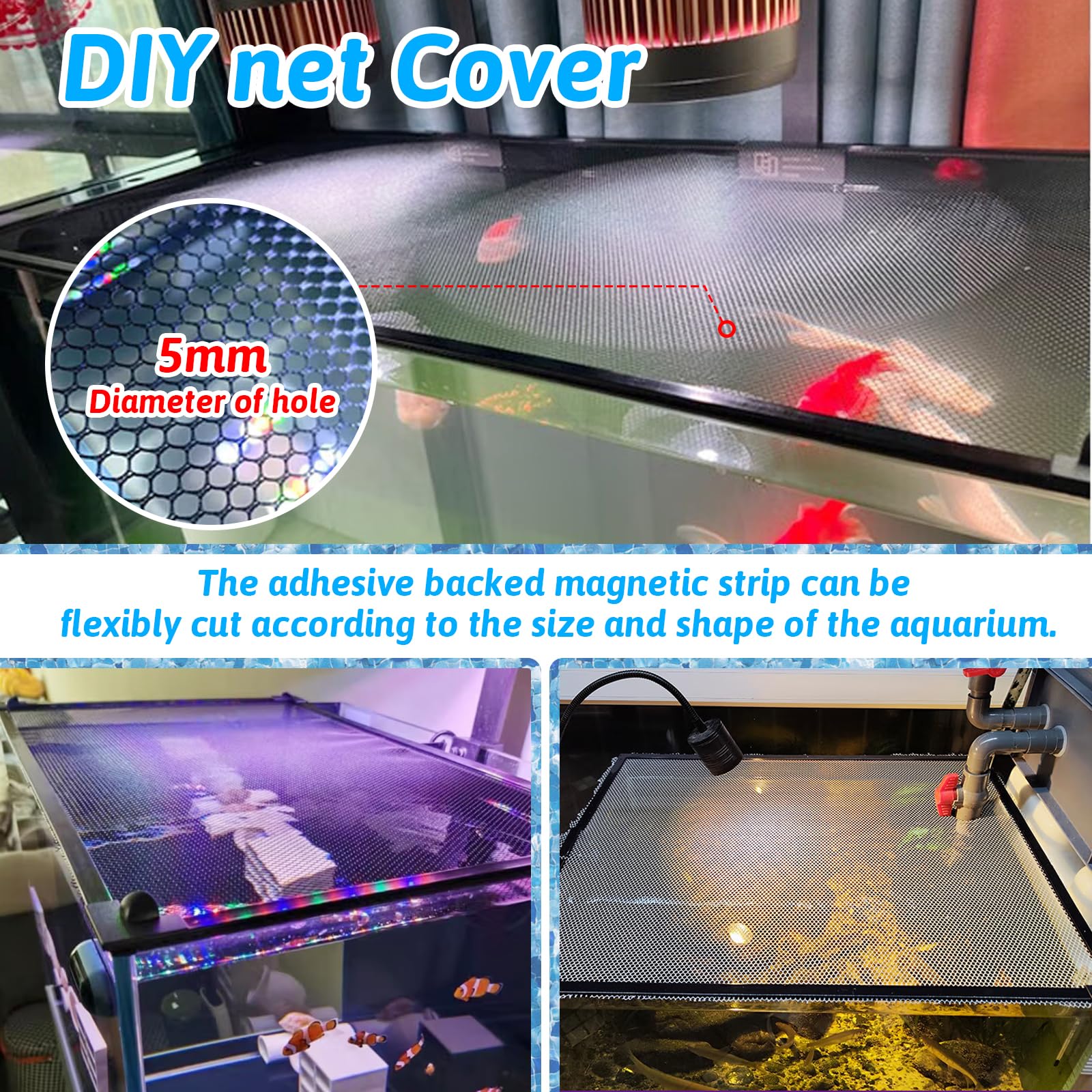 FUYITE anti-jumping cover protecting fish while feeding image.
