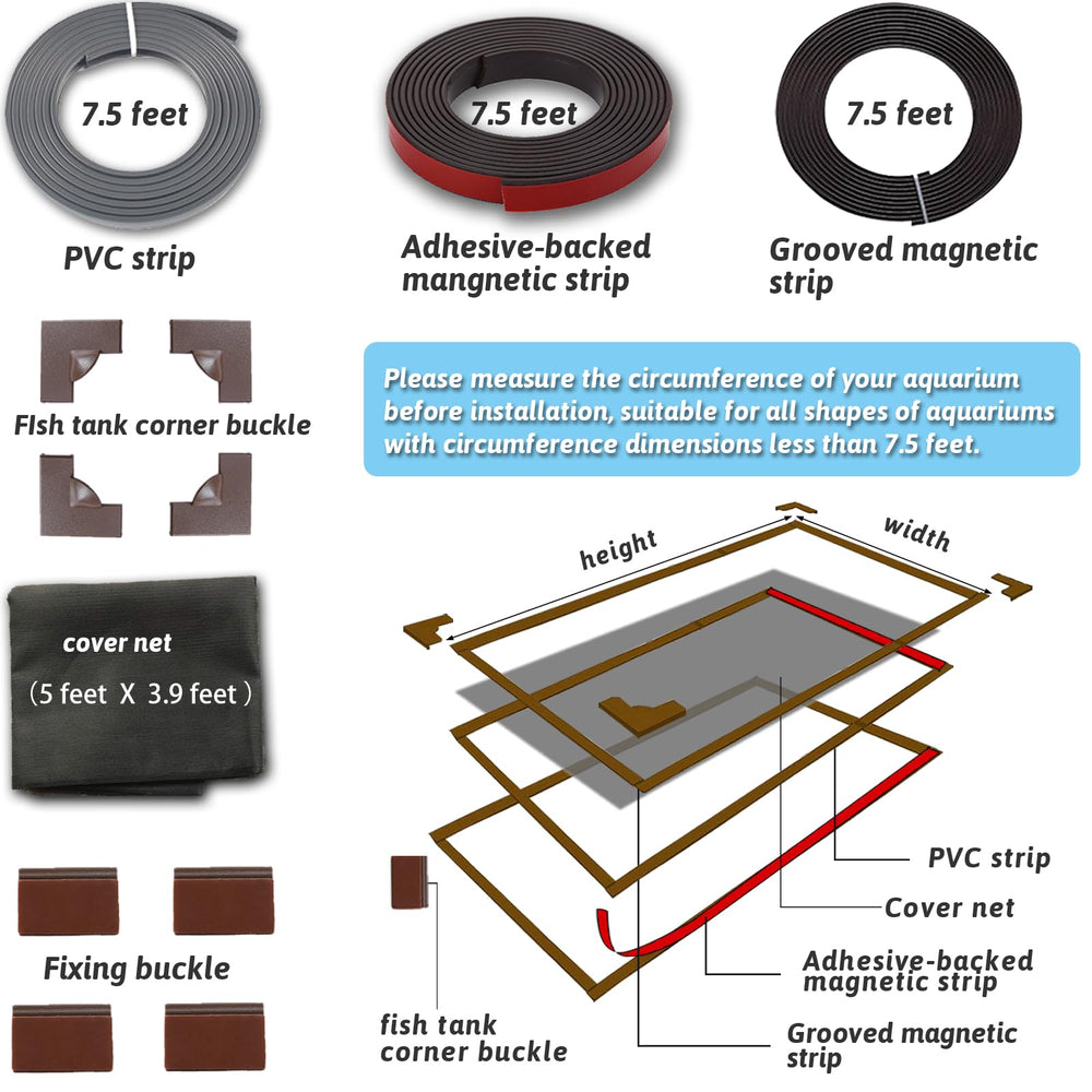 FUYITE aquarium netting mesh provides easy feeding access without fish escaping.