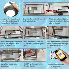 FUYITE cut-to-fit top cover on framed aquarium demonstrating flexible sizing.