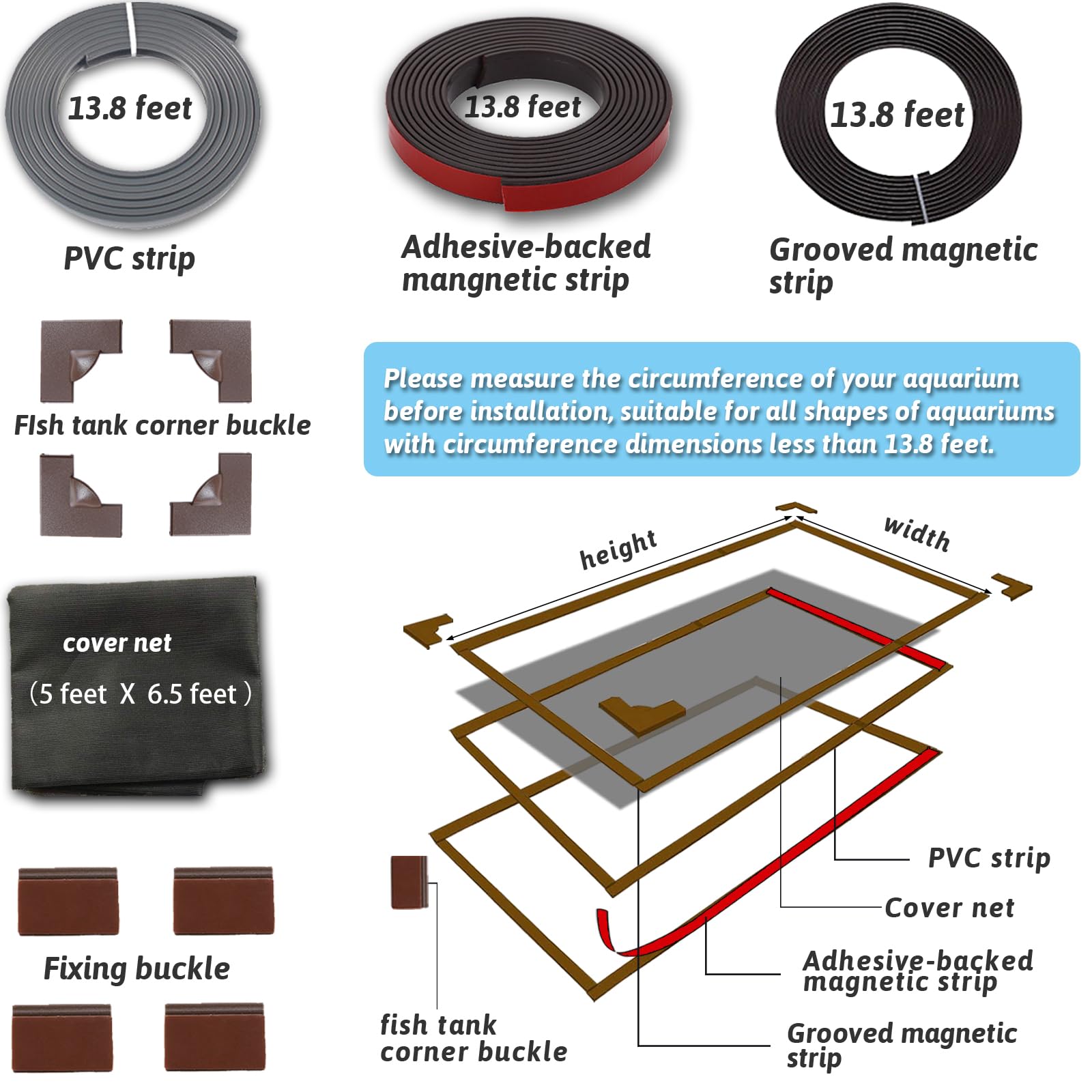 FUYITE magnetic strips and hardware laid out for quick, tool-free installation.
