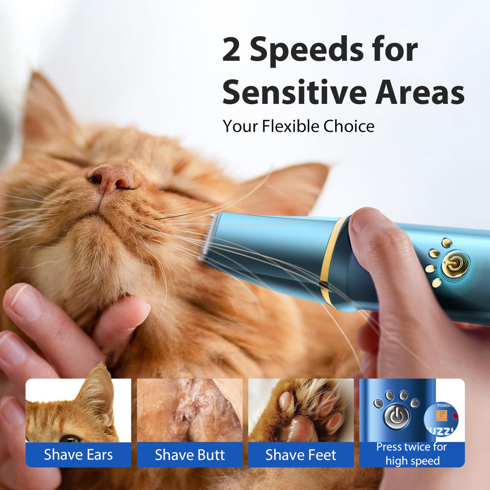 FuzzyFix intelligent LCD display shows battery level for uninterrupted grooming.