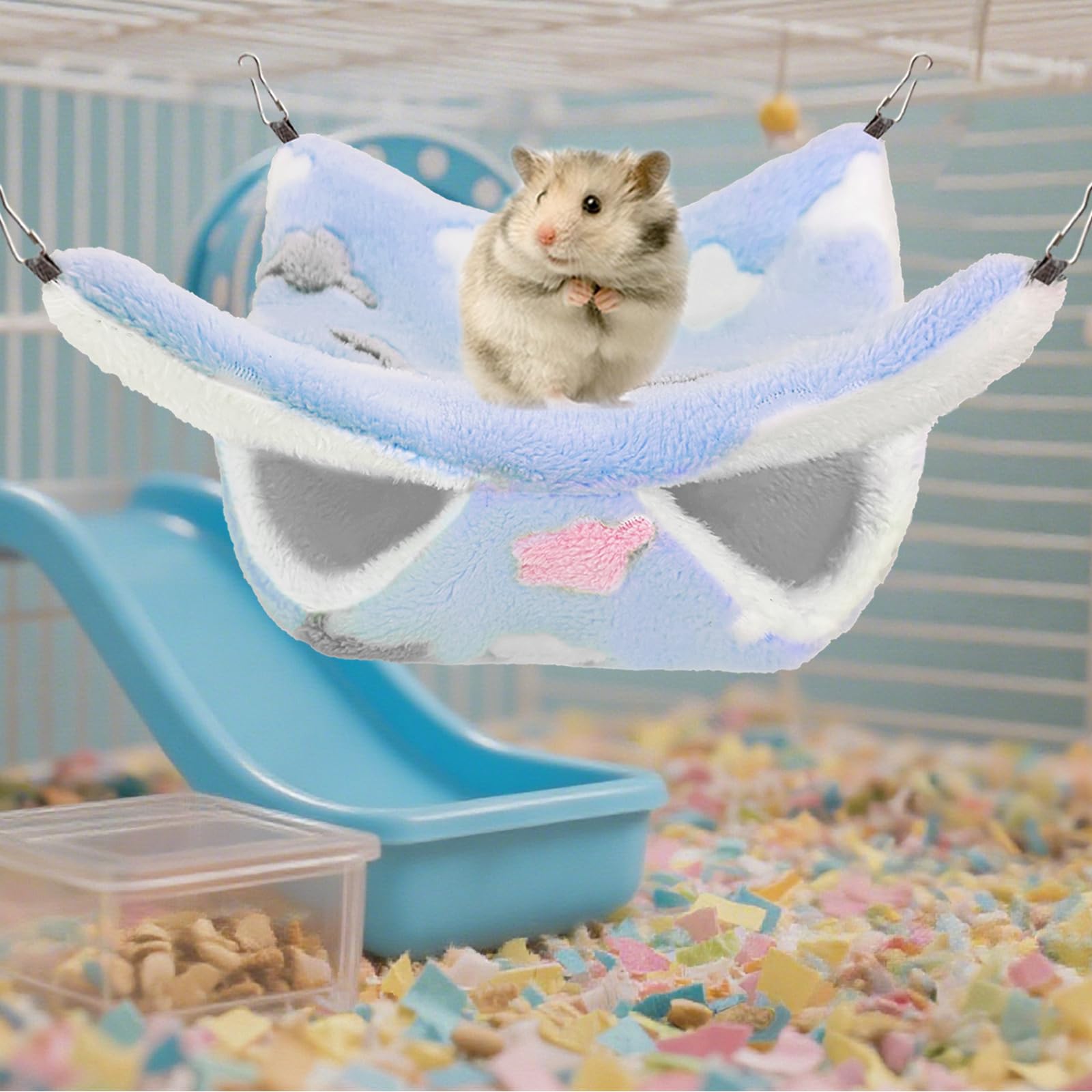 Fuzzivator chinchilla hammock-warm offers a soft nesting space for sleepy pets