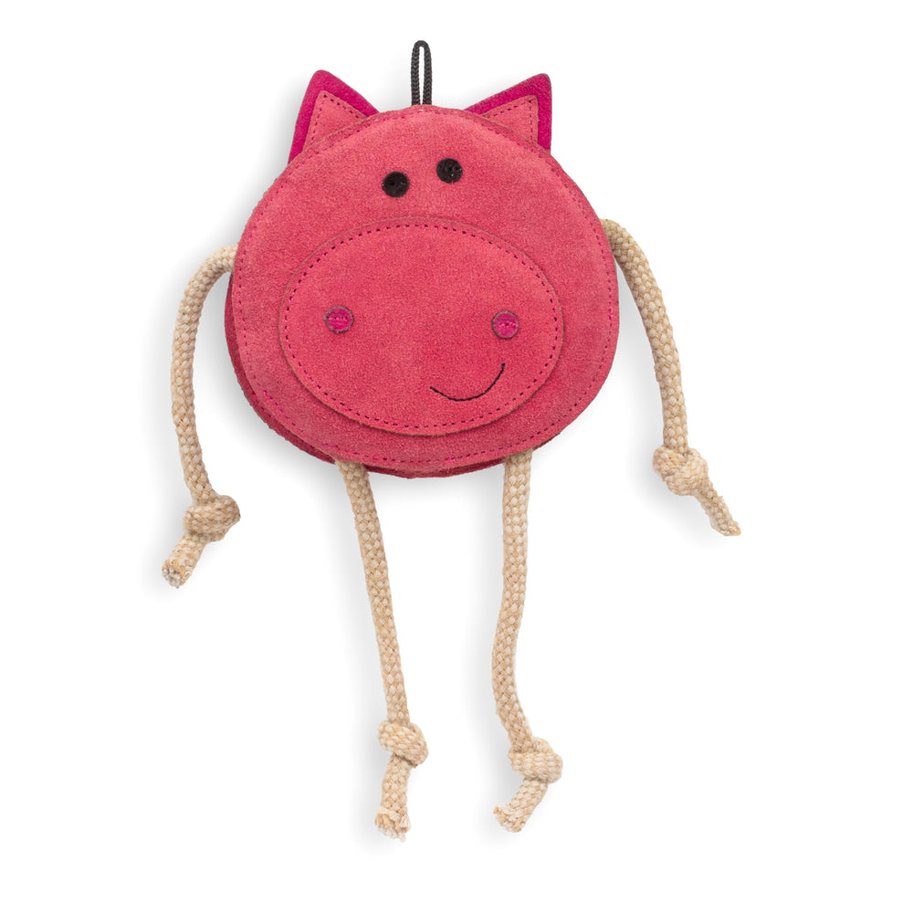 Fuzzl Eco Leather Pickles Pig rope assembly shows sturdy construction.