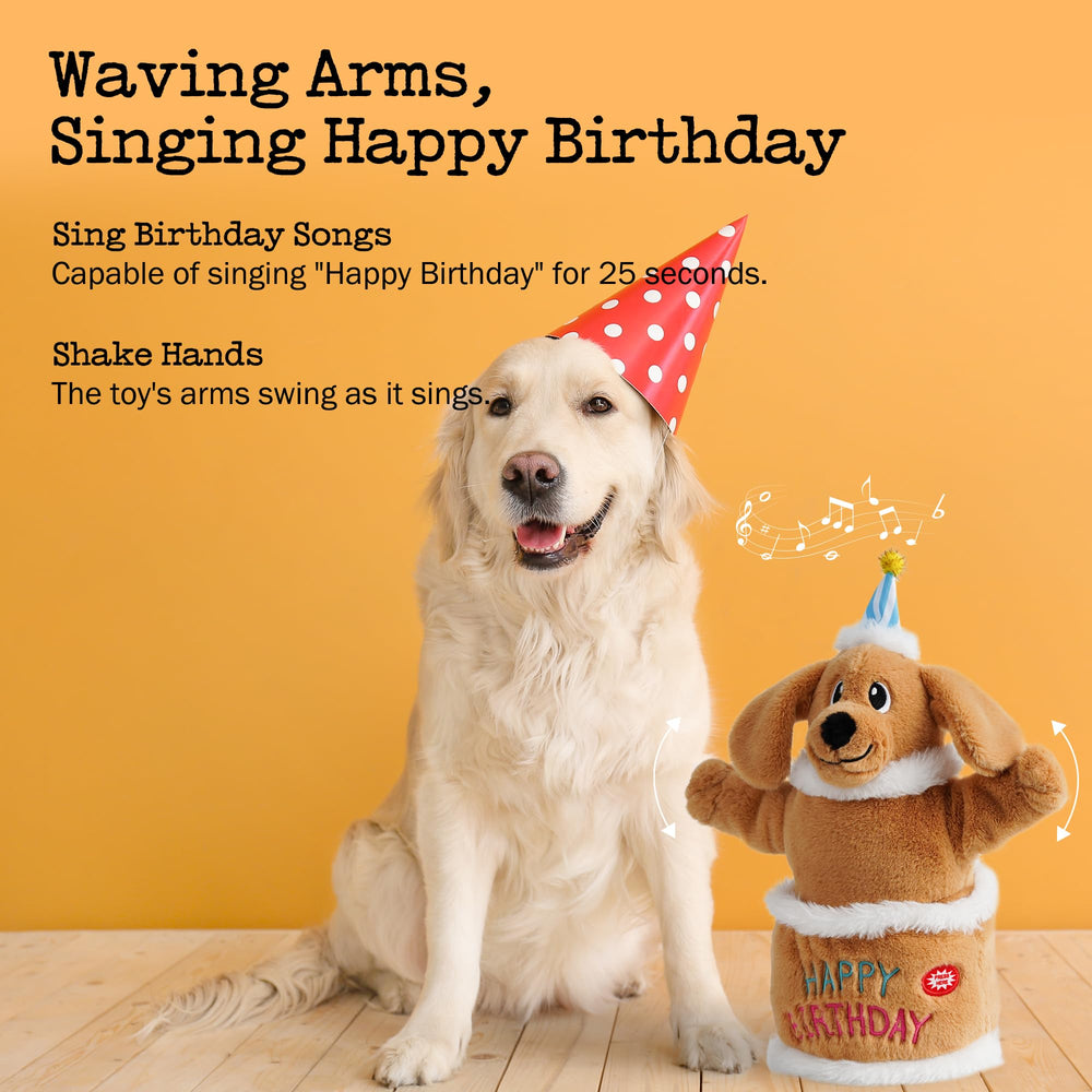 Fuzzwoof dancing singing dog toy in action offers interactive birthday fun.