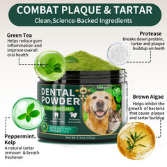 Fuzzycare kelp blend shows plaque control in a bottle