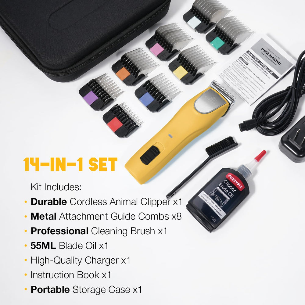FuzzyFix cordless design offers flexible mobility for grooming anywhere.