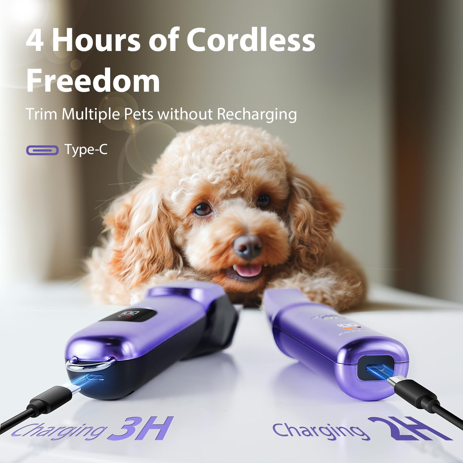 FuzzyFix cordless rechargeable design supports grooming across multiple pets