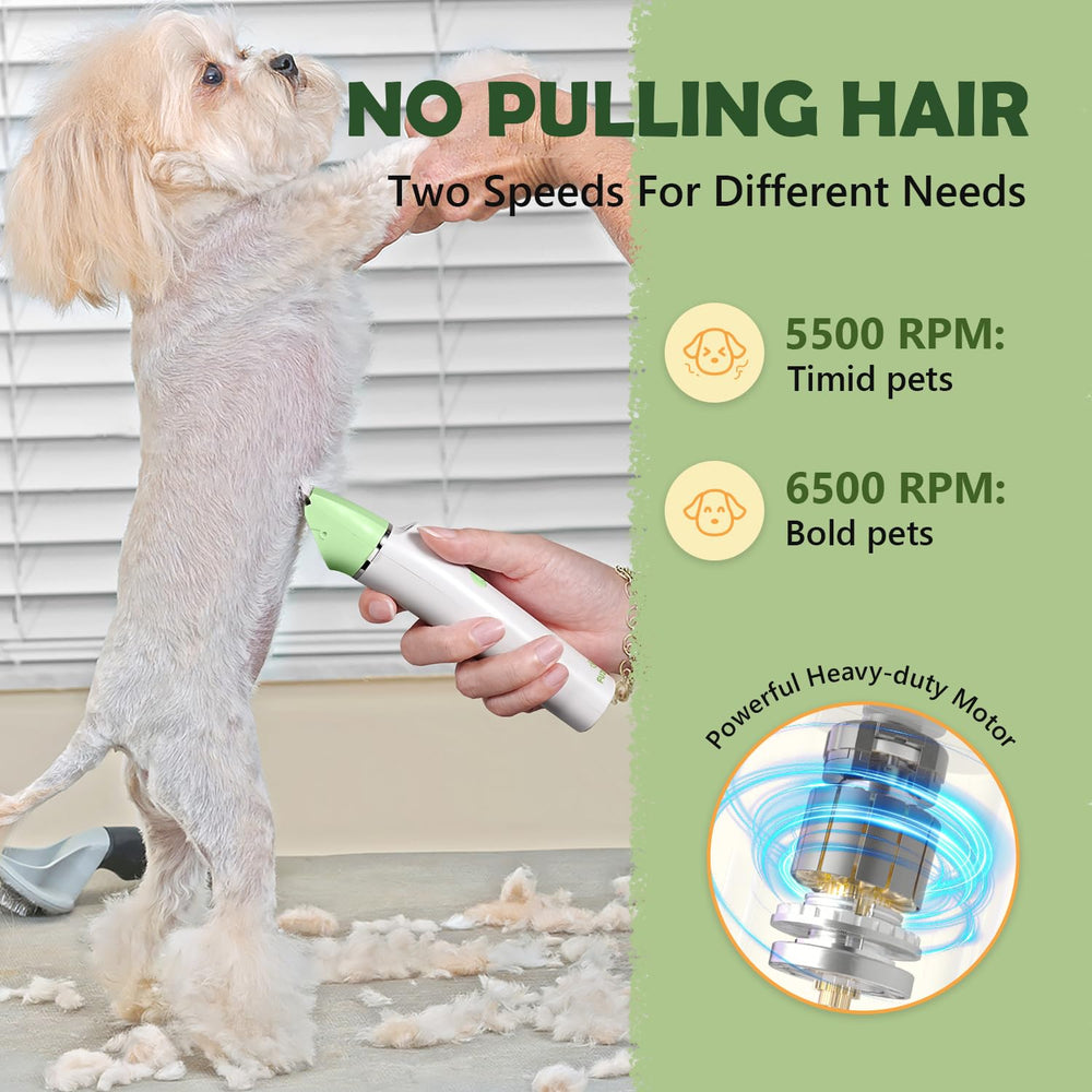 FuzzyFix detachable heads simplify cleaning and maintenance after grooming