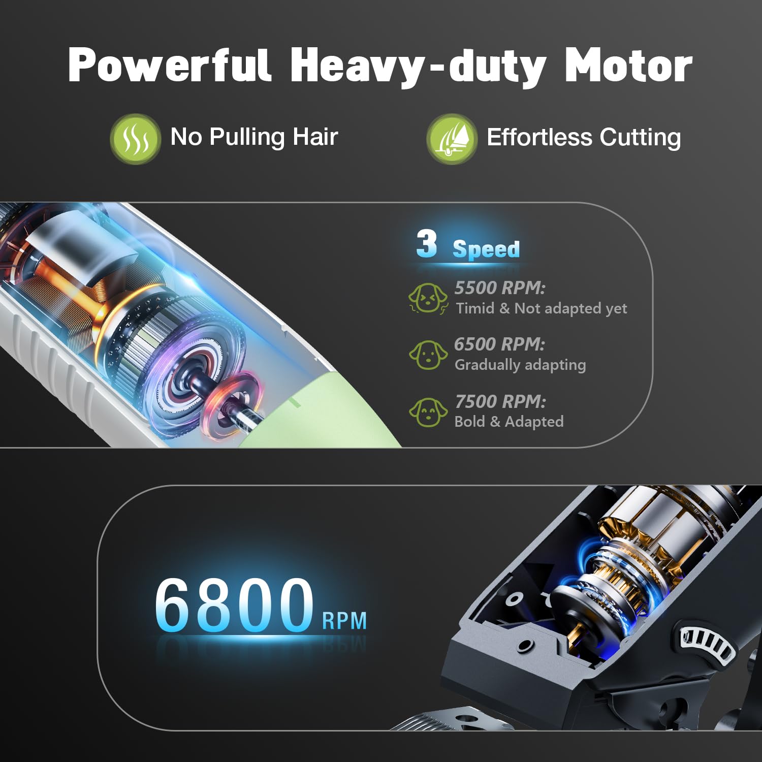 FuzzyFix dog grooming kit ceramic blades rust-resistant sharpness and durability