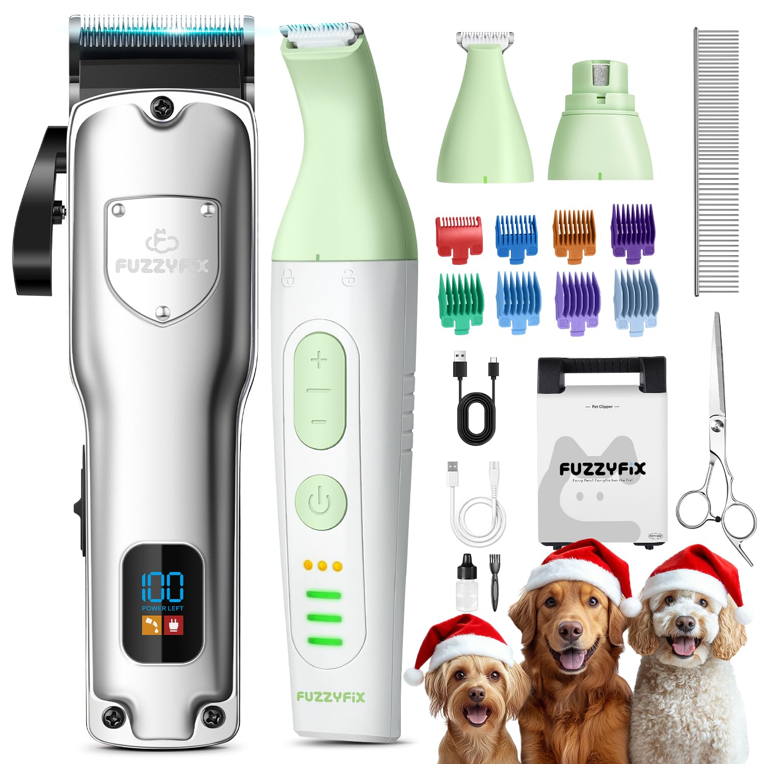 FuzzyFix dog grooming kit full-body clippers for efficient thick-coat grooming