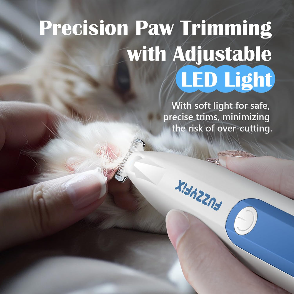 FuzzyFix dog paw trimmer 18mm blade expands shaving area for detail work.