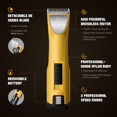 FuzzyFix durable stainless steel blades close-up showing long-lasting sharpness for professional grooming.
