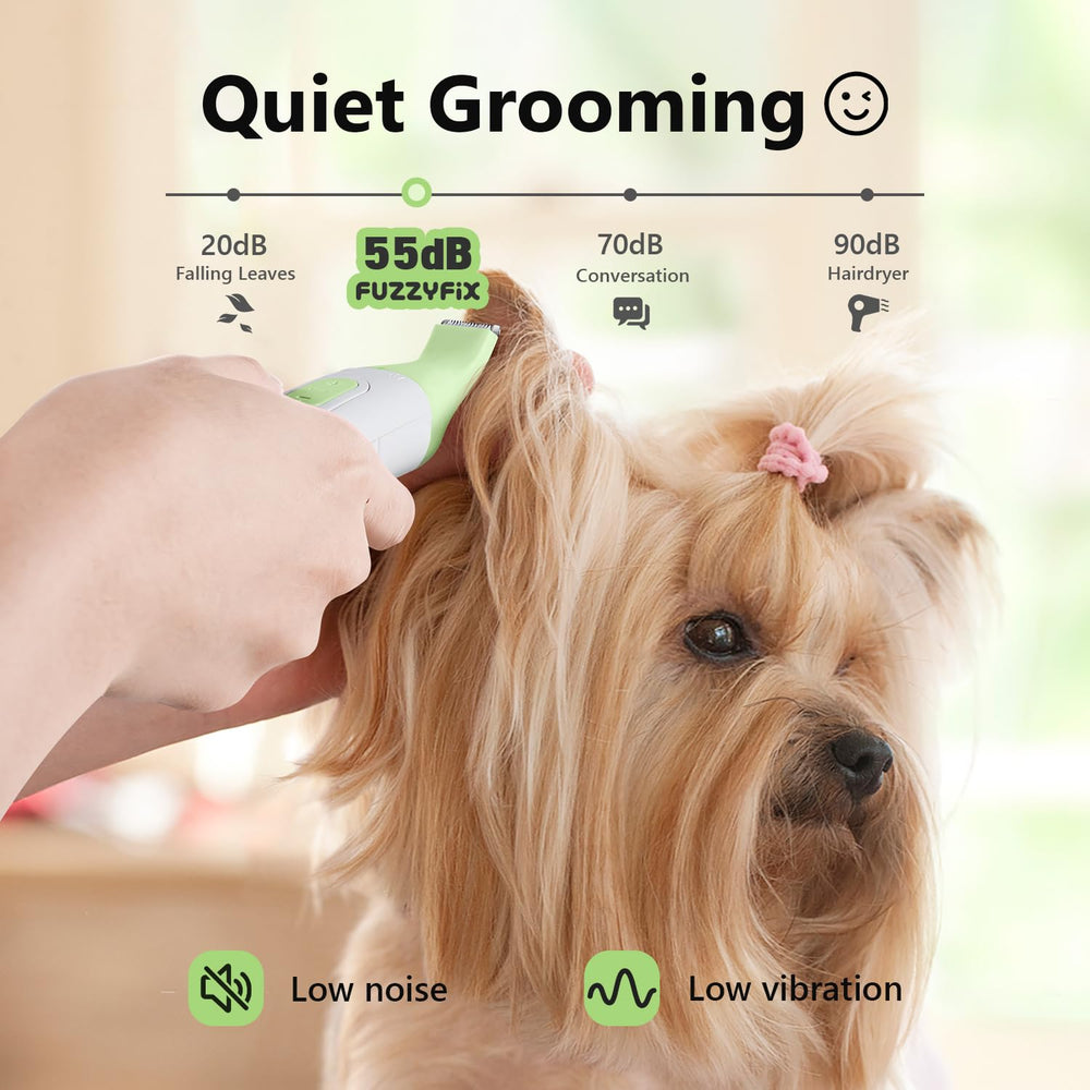 FuzzyFix grooming kit ceramic blade quiet operation for sensitive pets