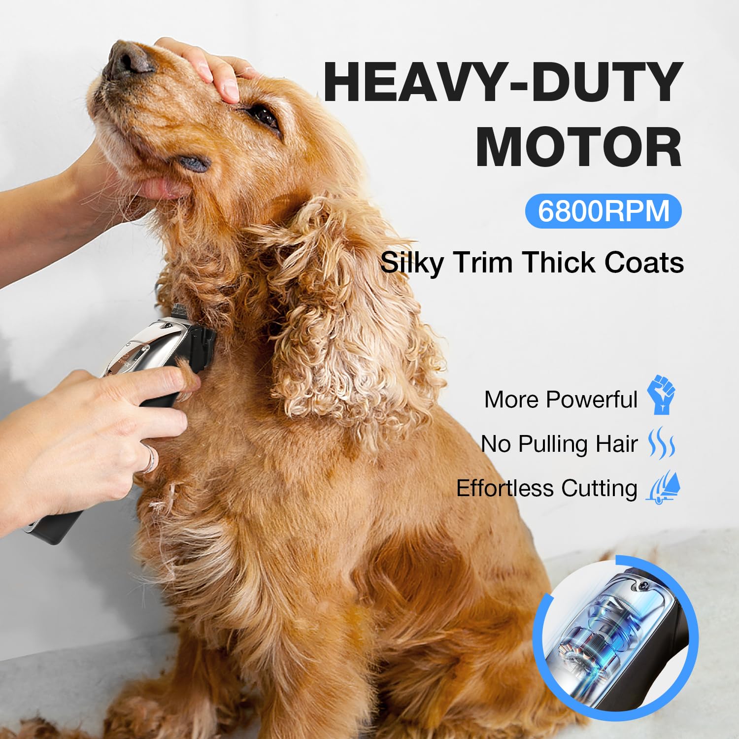 FuzzyFix clippers LCD display shows power level for timely recharging
