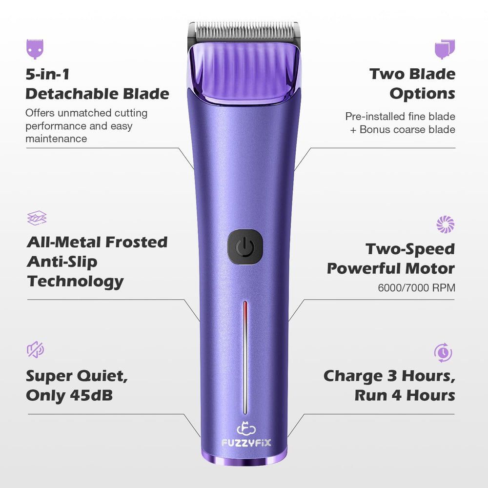 FuzzyFix pre-installed 1mm blade for precise fine grooming