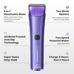 FuzzyFix pre-installed 1mm blade for precise fine grooming