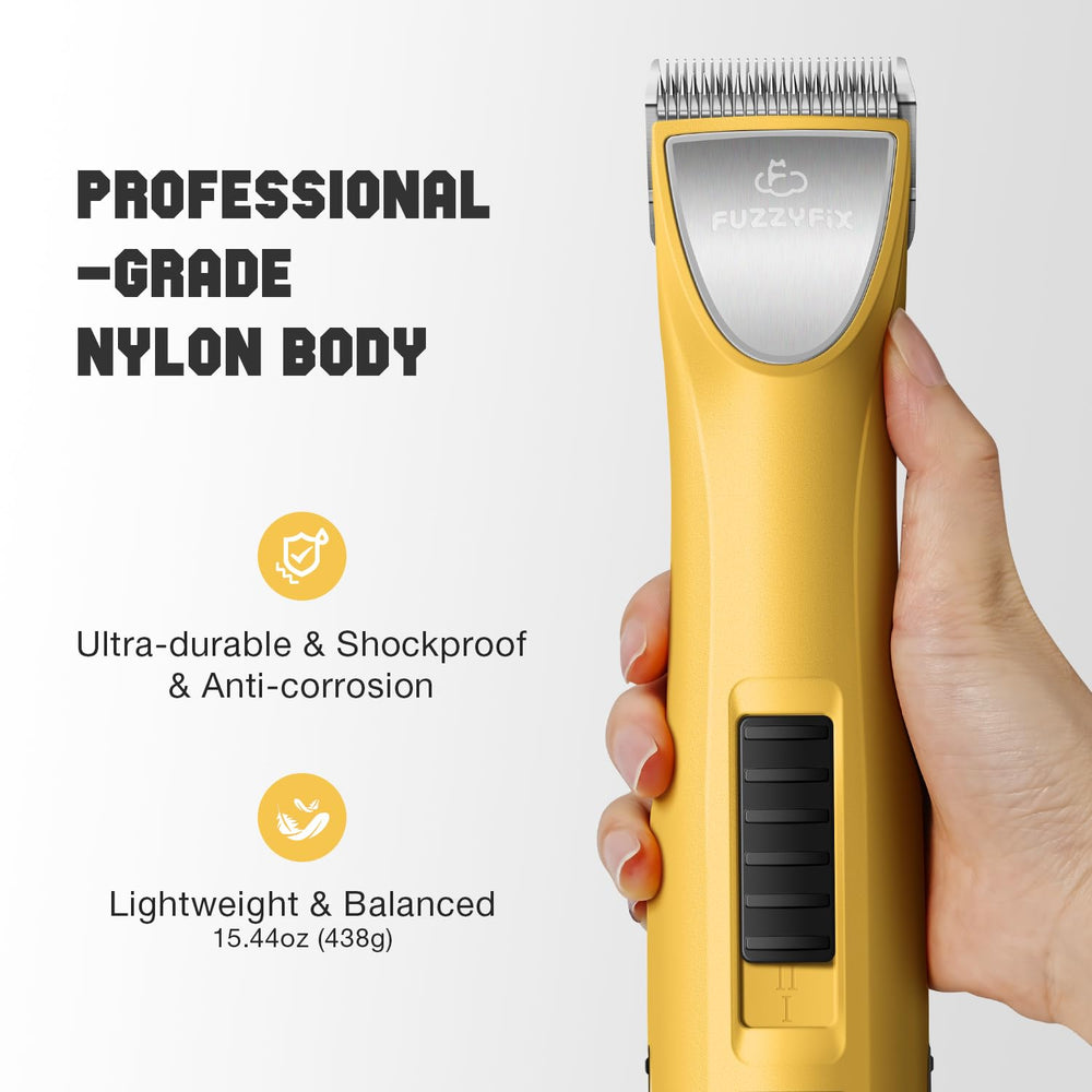 FuzzyFix two speed control enables timid pets and efficient grooming.