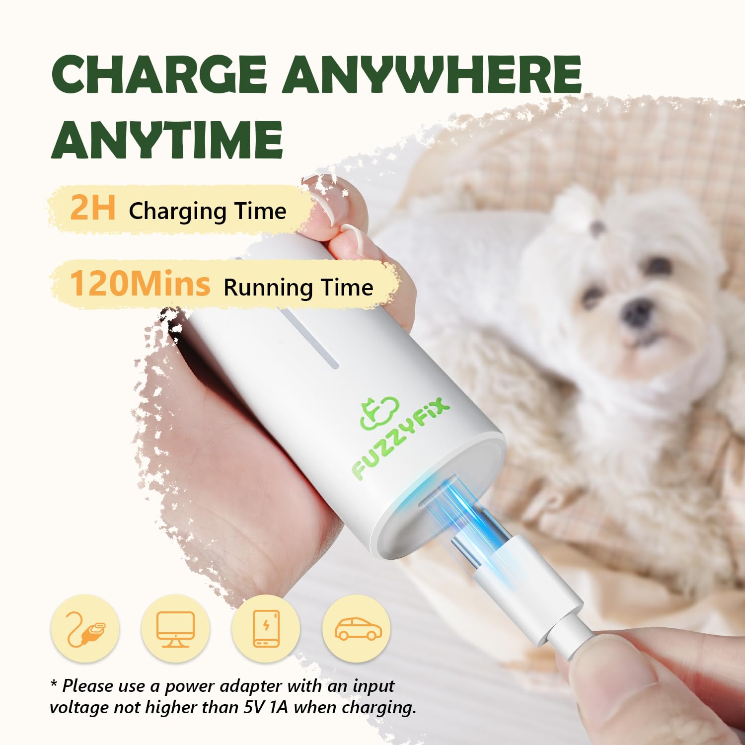 FuzzyFix two-speed clipper adapts trimming power for different coat areas