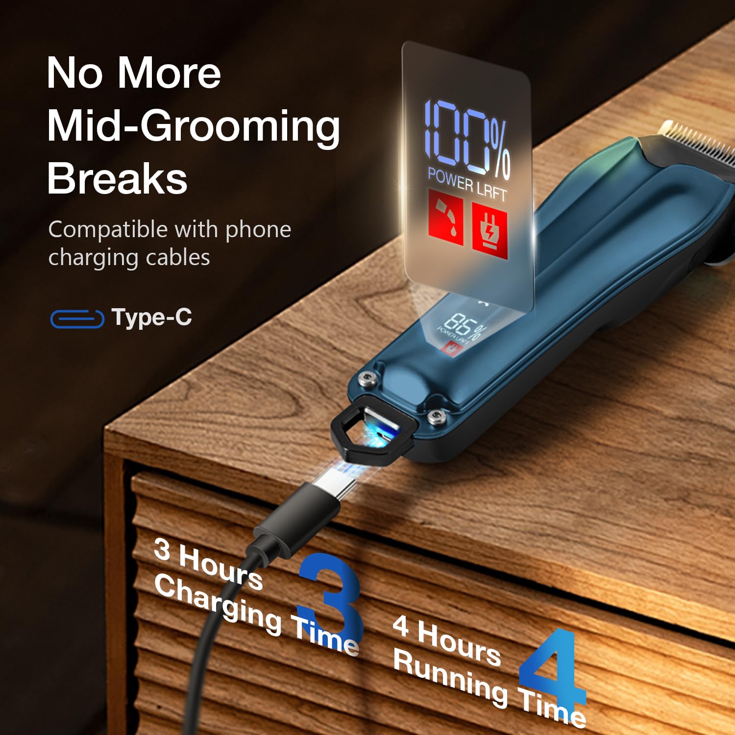 FuzzyFix clippers feature ultra-quiet motor for calm grooming sessions.