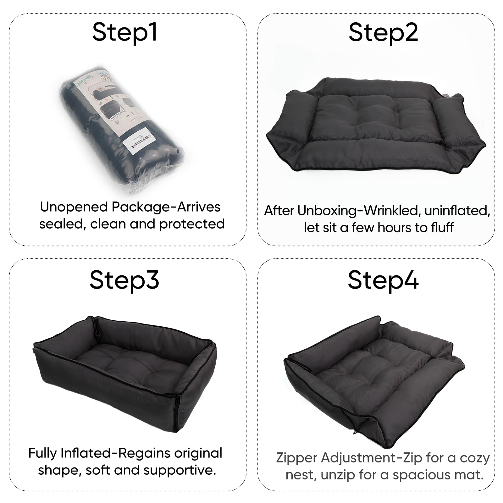 FuzzyTrek foldable-convertible design enables sofa or mat configurations