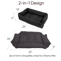 FuzzyTrek non-slip-bottom dog bed demonstrates stable placement on floors