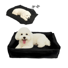 FuzzyTrek waterproof Oxford dog bed flat view for indoor or outdoor use