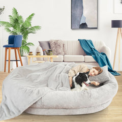 Fvkind human dog bed cover removable for easy washing and quick cleanup.