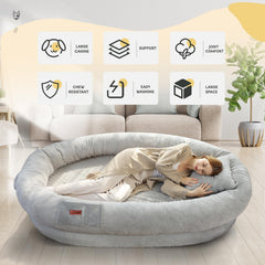 Fvkind human dog bed ergonomic foam provides spine-supporting comfort.