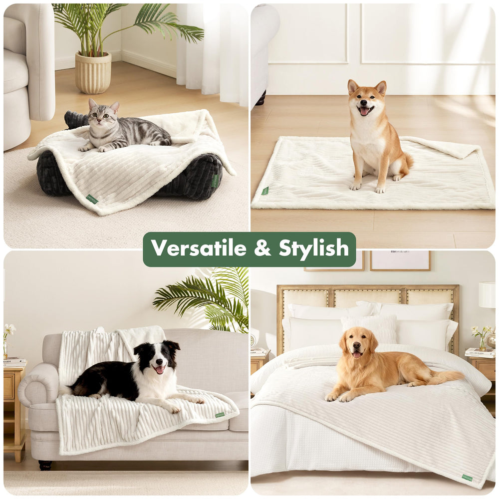 FWERDG cozy fleece sherpa dog blanket showing plush texture and warmth