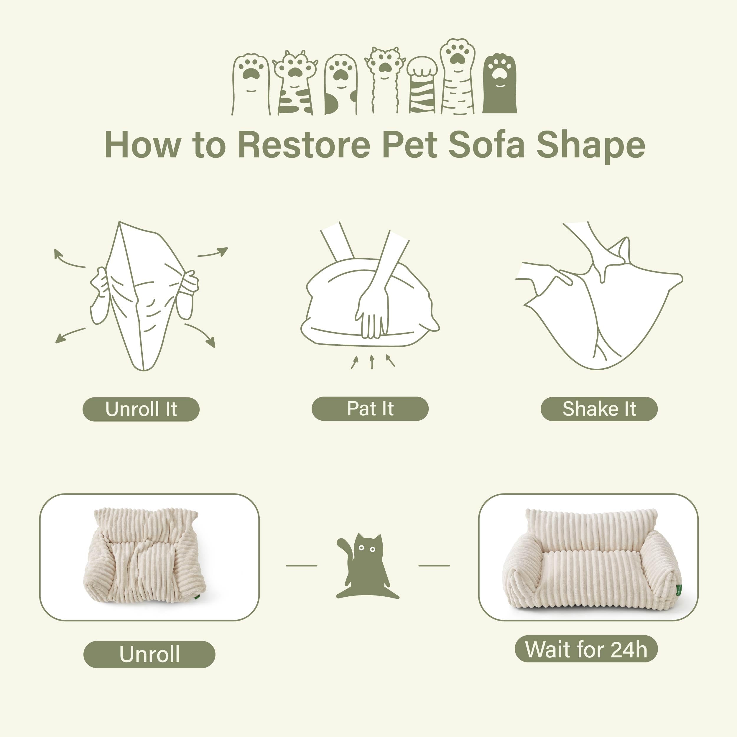 FWERDG Cute Couch Bed cream color blends with home decor