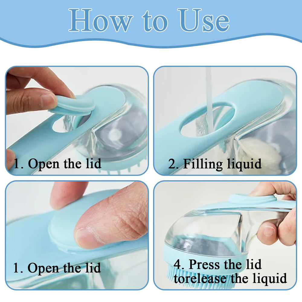 FWYDRJZC dog bath brush soft bristles in action for gentle cleansing