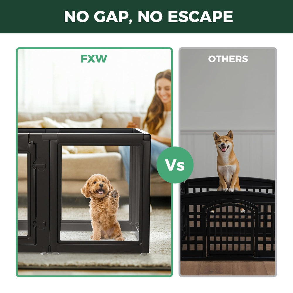 FXW AuraSpace 24in dog playpen side view highlights seamless safety walls.
