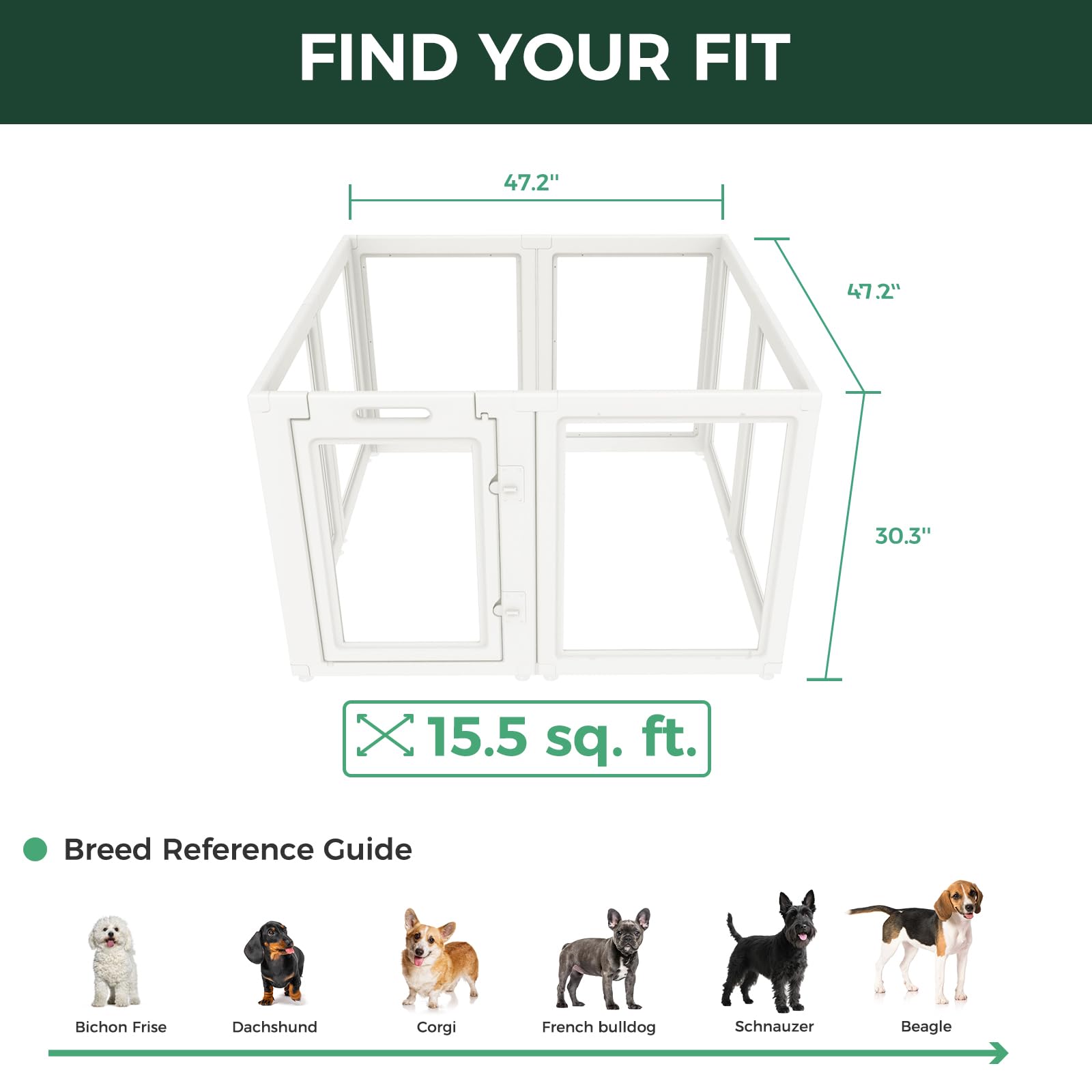 FXW AuraSpace escape-free design keeps dogs safely contained.
