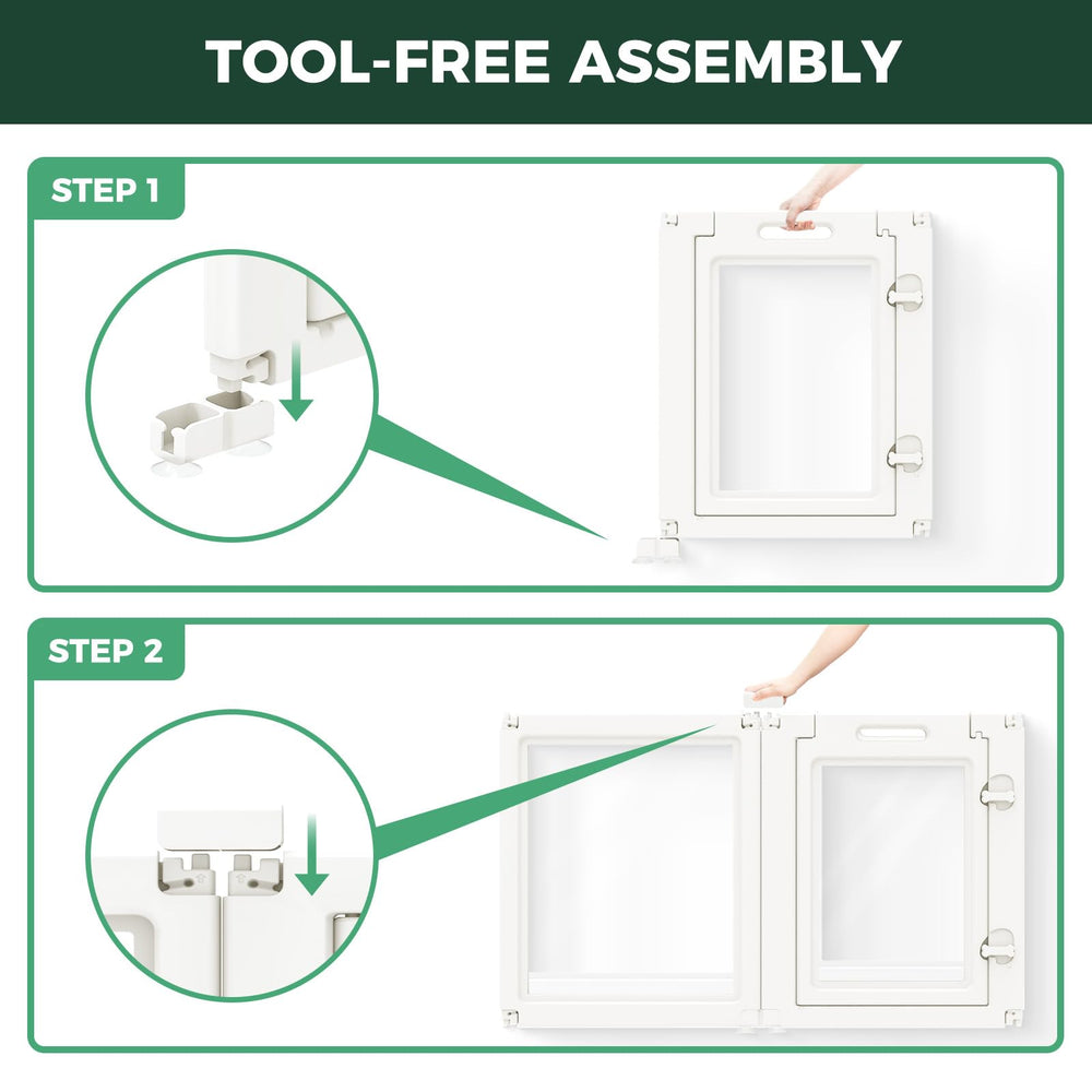 FXW AuraSpace clear acrylic panels for unobstructed viewing.