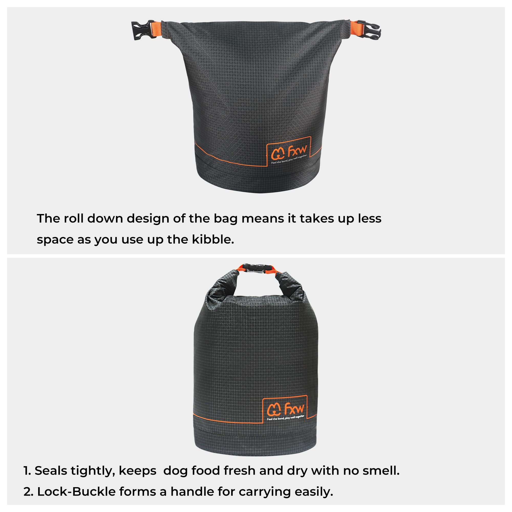 FXW dog food travel bag materials are easy to clean and durable.