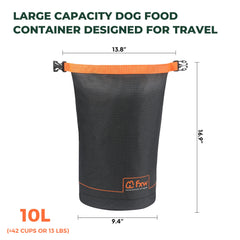 FXW dog food travel bag interior pocket for treats and accessories.